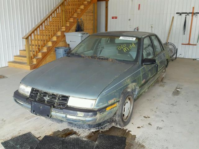 1G1LT53T2MY107140 - 1991 CHEVROLET CORSICA LT GREEN photo 2