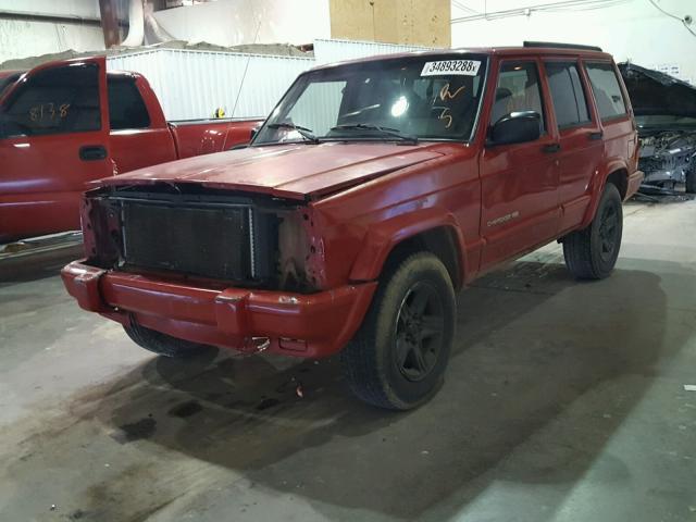 1J4FT58S91L602068 - 2001 JEEP CHEROKEE C RED photo 2