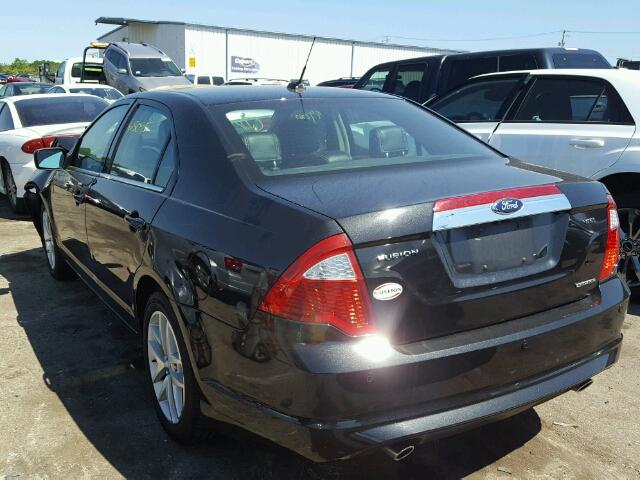 3FAHP0JG1CR411833 - 2012 FORD FUSION SEL BLACK photo 3