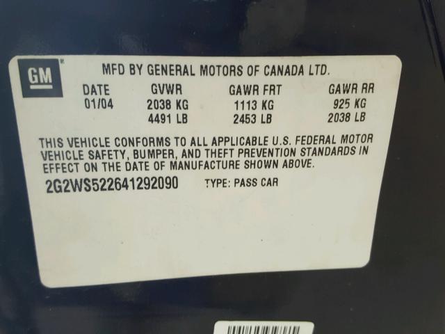 2G2WS522641292090 - 2004 PONTIAC GRAND PRIX Qara foto 10