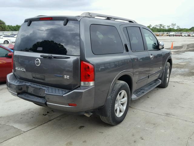 5N1BA08D38N613351 - 2008 NISSAN ARMADA SE GRAY photo 4