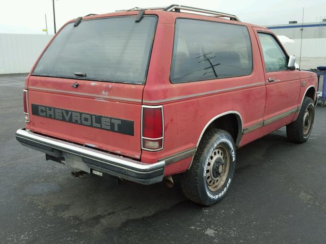 1GNCT18Z5K8222297 - 1989 CHEVROLET BLAZER S10 RED photo 4