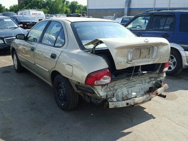 3N1CB51D32L641061 - 2002 NISSAN SENTRA XE TAN photo 3