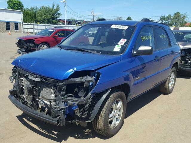 KNDJE723787457848 - 2008 KIA SPORTAGE E BLUE photo 2