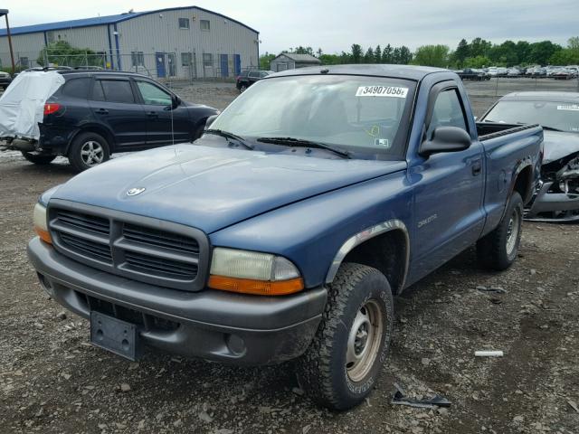 1B7GG16X52S570958 - 2002 DODGE DAKOTA BAS BLUE photo 2