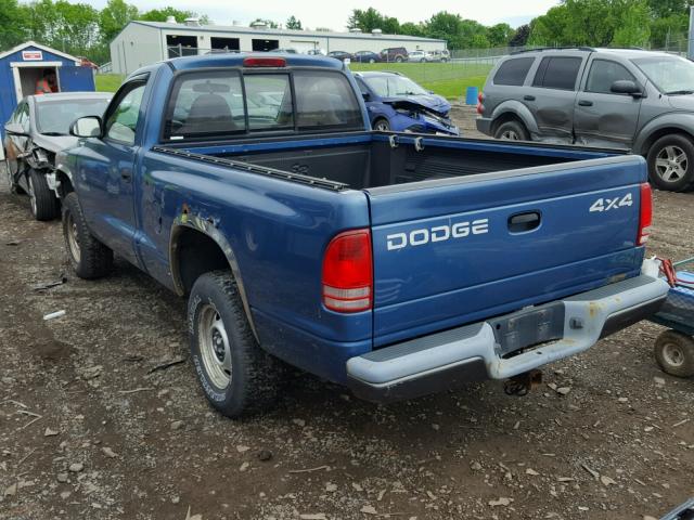 1B7GG16X52S570958 - 2002 DODGE DAKOTA BAS BLUE photo 3