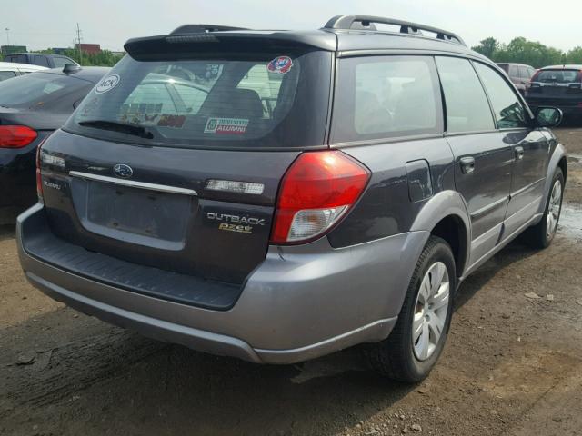 4S4BP60C396317486 - 2009 SUBARU OUTBACK GRAY photo 4