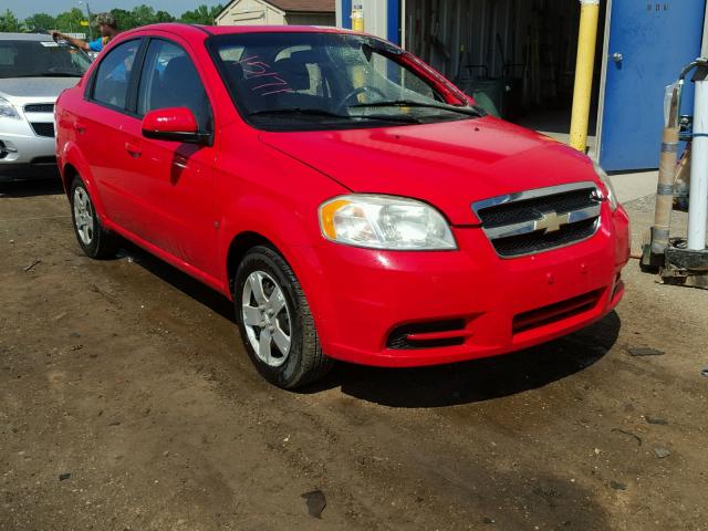 KL1TD56E49B302515 - 2009 CHEVROLET AVEO LS RED photo 1
