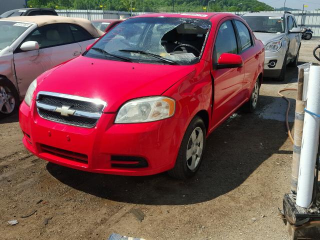 KL1TD56E49B302515 - 2009 CHEVROLET AVEO LS RED photo 2