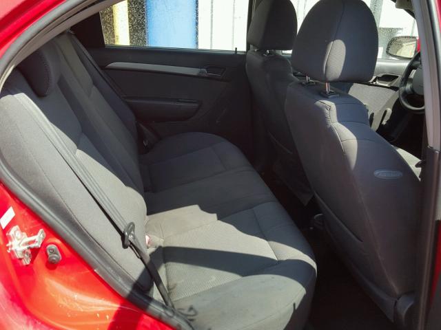 KL1TD56E49B302515 - 2009 CHEVROLET AVEO LS RED photo 6