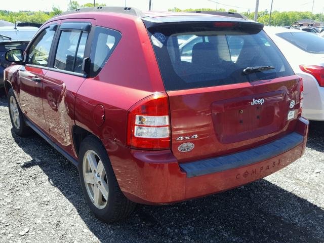 1J8FF47W97D429501 - 2007 JEEP COMPASS RED photo 3