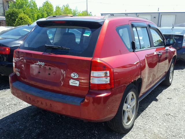 1J8FF47W97D429501 - 2007 JEEP COMPASS RED photo 4