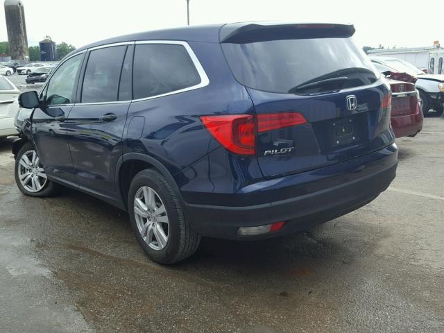 5FNYF5H17HB008251 - 2017 HONDA PILOT LX BLUE photo 3