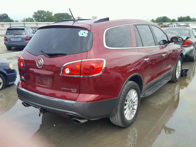 5GALRBED3AJ114551 - 2010 BUICK ENCLAVE CX RED photo 4