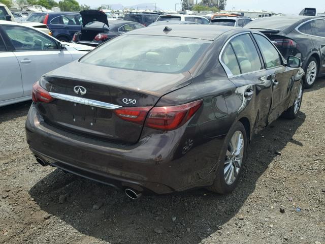 JN1EV7AP3JM354426 - 2018 INFINITI Q50 LUXE BROWN photo 4