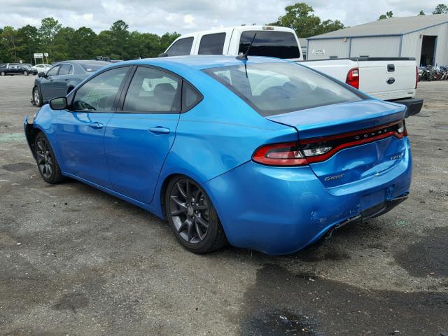 1C3CDFFA8GD819124 - 2016 DODGE DART SXT S BLUE photo 3