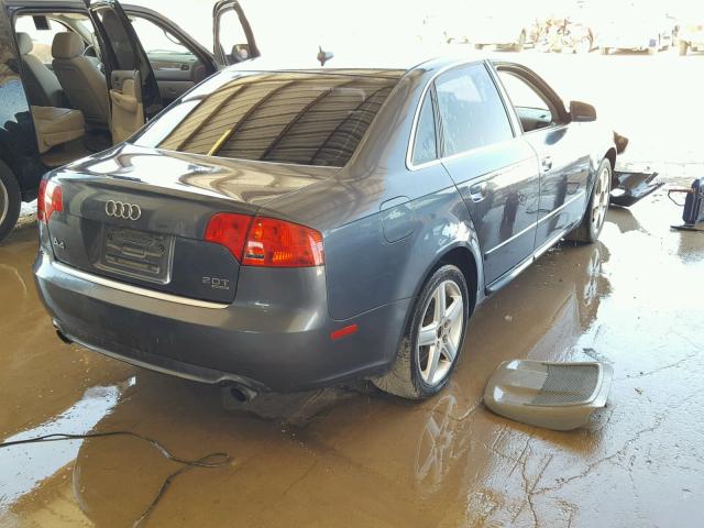 WAUDF78E68A143207 - 2008 AUDI A4 2.0T QU GRAY photo 4