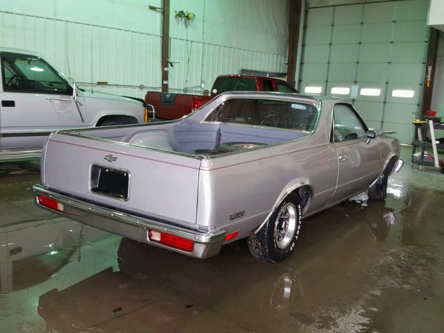 1GCCW80H1ER106038 - 1984 CHEVROLET EL CAMINO SILVER photo 4