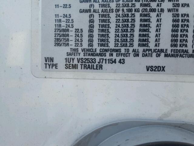 1UYVS2533J7115443 - 2018 UTILIMASTER TRAILER WHITE photo 10