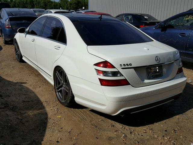 WDDNG71X57A087961 - 2007 MERCEDES-BENZ S 550 WHITE photo 3