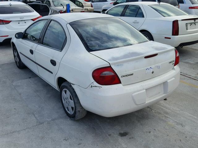 1B3ES26C23D189018 - 2003 DODGE NEON SE WHITE photo 3