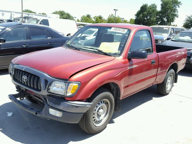 5TENL42N52Z143011 - 2002 TOYOTA TACOMA RED photo 2