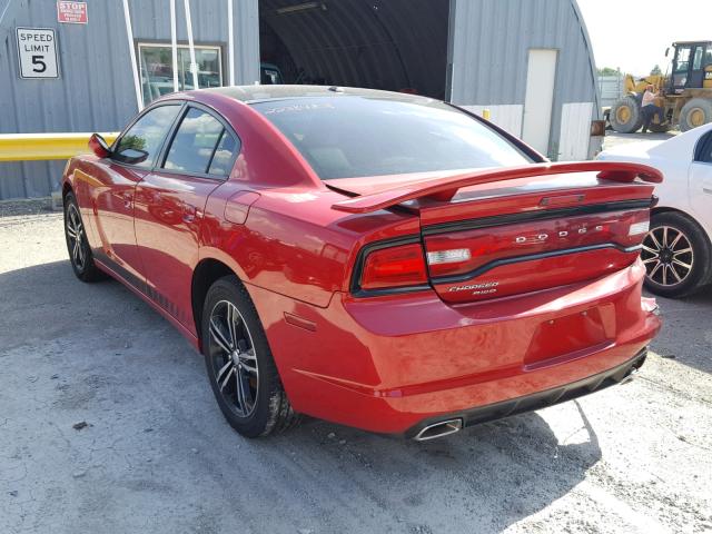 2C3CDXJG3DH608333 - 2013 DODGE CHARGER SX RED photo 3