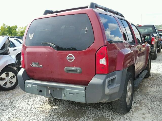 5N1AN08U27C503885 - 2007 NISSAN XTERRA OFF RED photo 4