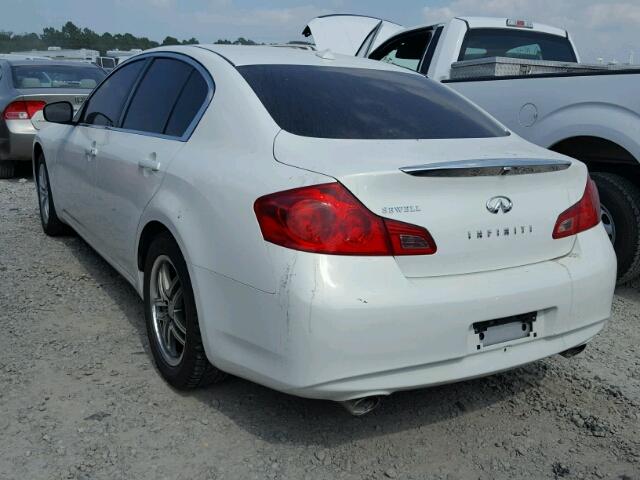 JN1DV6AP4BM604232 - 2011 INFINITI G25 BASE WHITE photo 3