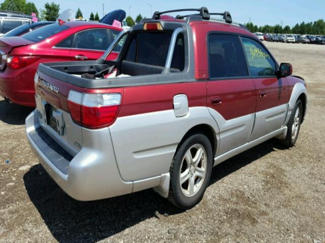 4S4BT61C437108933 - 2003 SUBARU BAJA RED photo 4