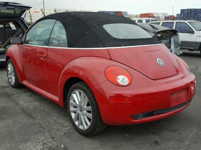 3VWRG31Y58M403180 - 2008 VOLKSWAGEN NEW BEETLE 红色 照片 3