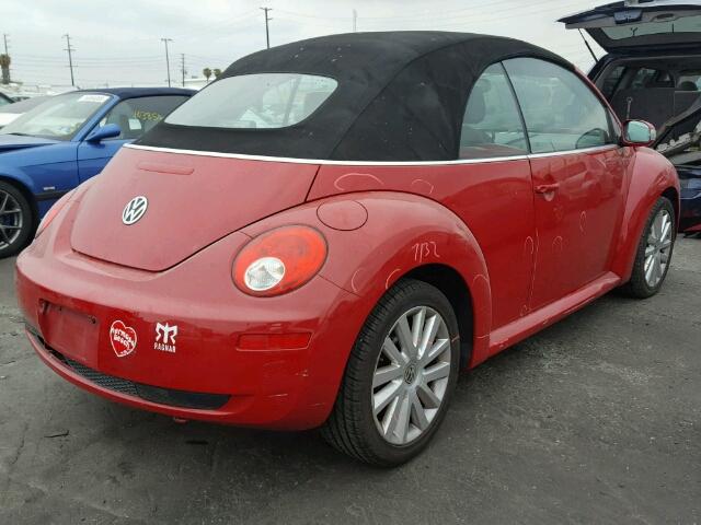 3VWRG31Y58M403180 - 2008 VOLKSWAGEN NEW BEETLE 红色 照片 4