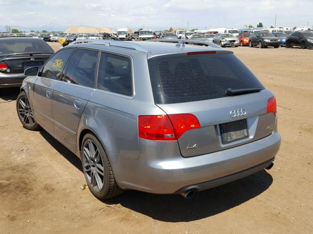 WAUKF78E77A140824 - 2007 AUDI A4 2.0T AV GRAY photo 3