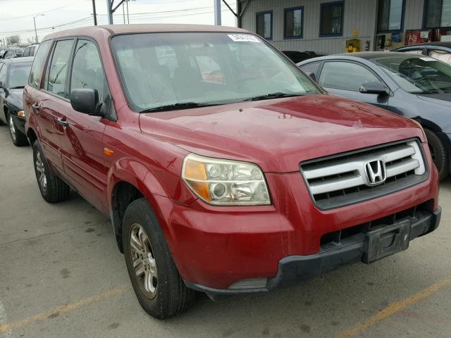 5FNYF28106B044665 - 2006 HONDA PILOT LX MAROON photo 1