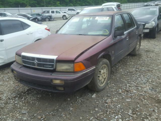 1B3XA5638LF870723 - 1990 DODGE SPIRIT LE PURPLE photo 2