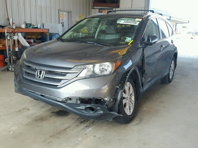 2HKRM3H73EH532707 - 2014 HONDA CR-V EXL GRAY photo 2