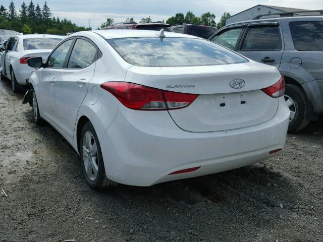 5NPDH4AE9DH450816 - 2013 HYUNDAI ELANTRA GL WHITE photo 3