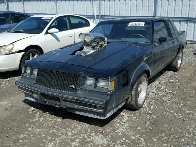 1G4GJ1174HP446017 - 1987 BUICK REGAL შავი ფოტო 2