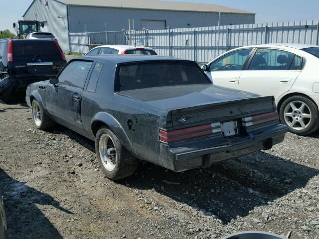 1G4GJ1174HP446017 - 1987 BUICK REGAL შავი ფოტო 3