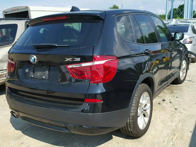 5UXWX9C5XD0A30292 - 2013 BMW X3 XDRIVE2 შავი ფოტო 4