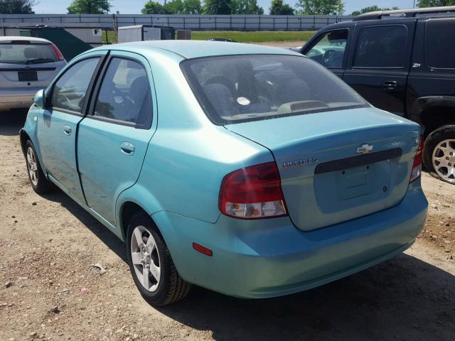 KL1TD52635B436764 - 2005 CHEVROLET AVEO BASE Կանաչ լուսանկար 3