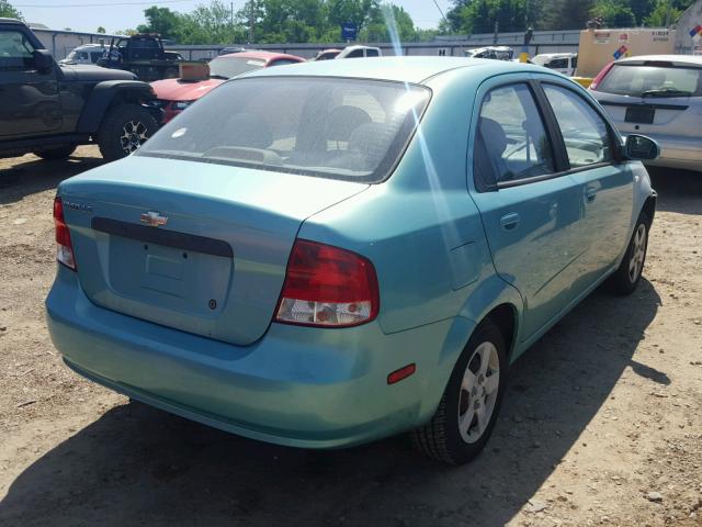 KL1TD52635B436764 - 2005 CHEVROLET AVEO BASE Կանաչ լուսանկար 4