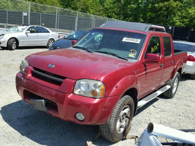 1N6ED27T71C357808 - 2001 NISSAN FRONTIER C RED photo 2