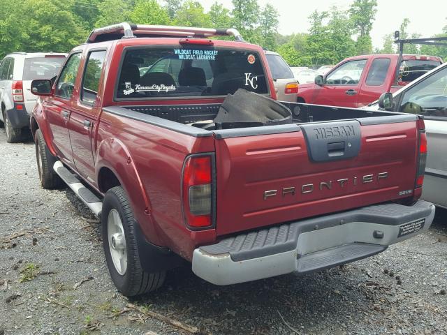 1N6ED27T71C357808 - 2001 NISSAN FRONTIER C RED photo 3