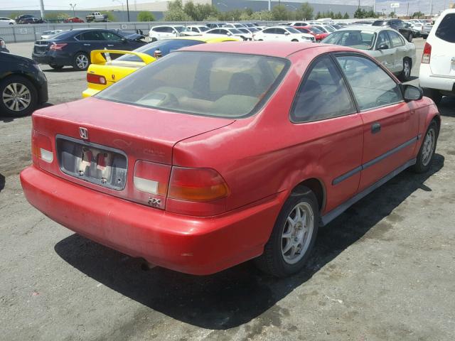 1HGEJ7222VL105298 - 1997 HONDA CIVIC HX RED photo 4