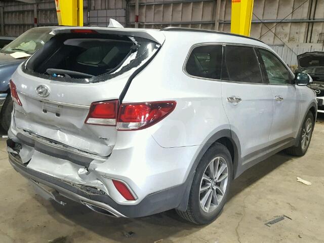 KM8SNDHF4HU187575 - 2017 HYUNDAI SANTA FE S SILVER photo 4