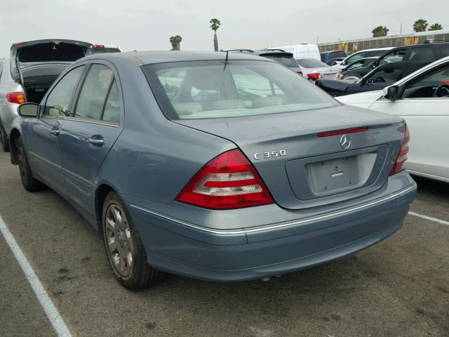 WDBRF56H36F767698 - 2006 MERCEDES-BENZ C 350 BLUE photo 3