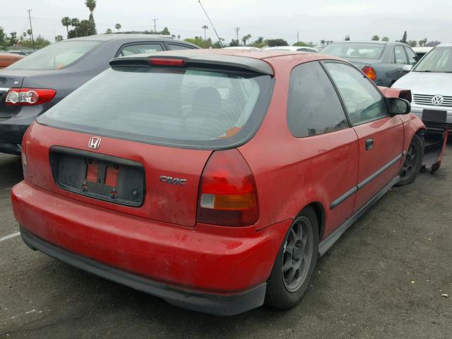 2HGEJ6326WH100287 - 1998 HONDA CIVIC CX RED photo 4