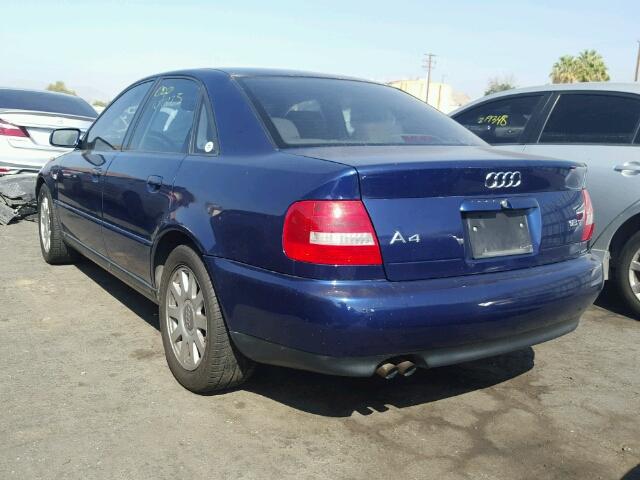 WAUAC68DX1A101108 - 2001 AUDI A4 1.8T BLUE photo 3