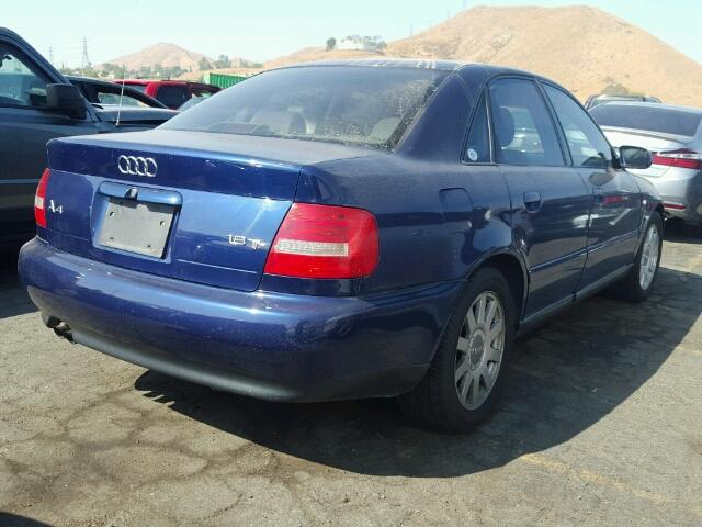 WAUAC68DX1A101108 - 2001 AUDI A4 1.8T BLUE photo 4